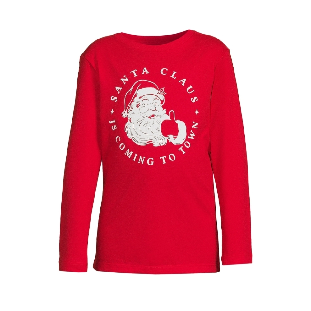 Holiday Time Boys Size XLarge (14-16) Long Sleeve Christmas Graphic Tee Shirt